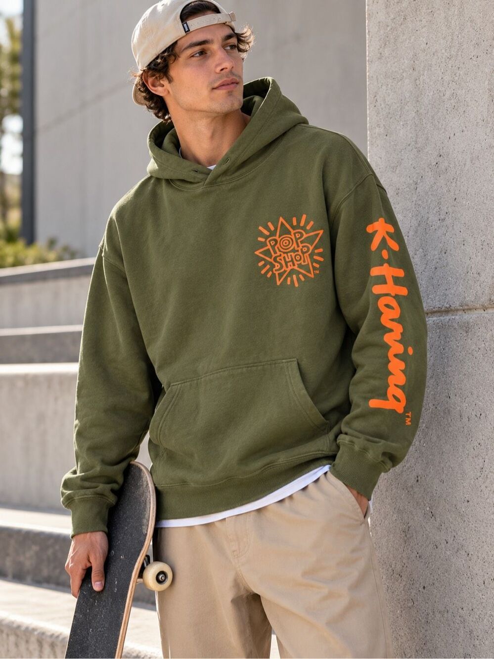 Rare Uniqlo Limited Edition SPRZ NY Keith Haring Olive Green Hoodie XL See Notes